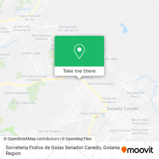 Sorveteria Frutos de Goias Senador Canedo map