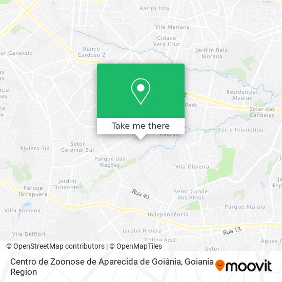 Centro de Zoonose de Aparecida de Goiânia map