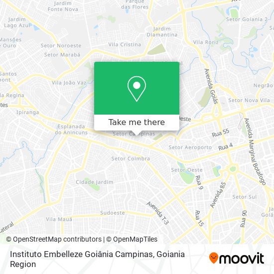 Mapa Instituto Embelleze Goiânia Campinas
