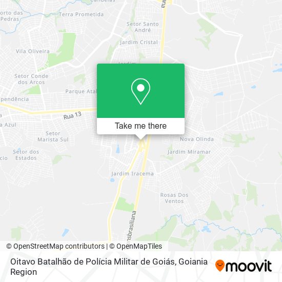 Oitavo Batalhão de Polícia Militar de Goiás map