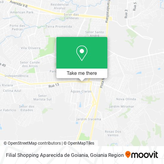 Mapa Filial Shopping Aparecida de Goiania