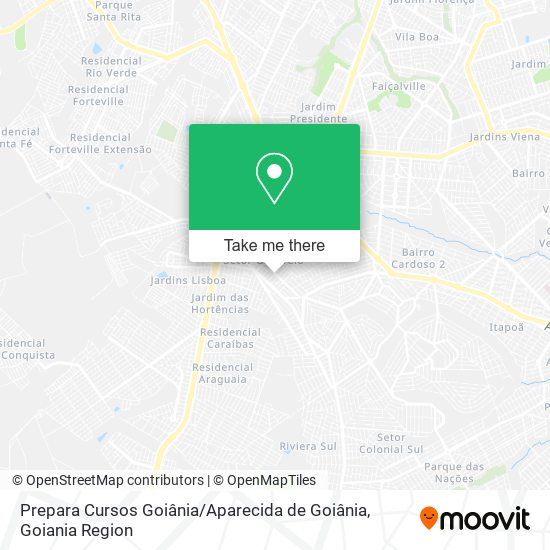 Mapa Prepara Cursos Goiânia / Aparecida de Goiânia