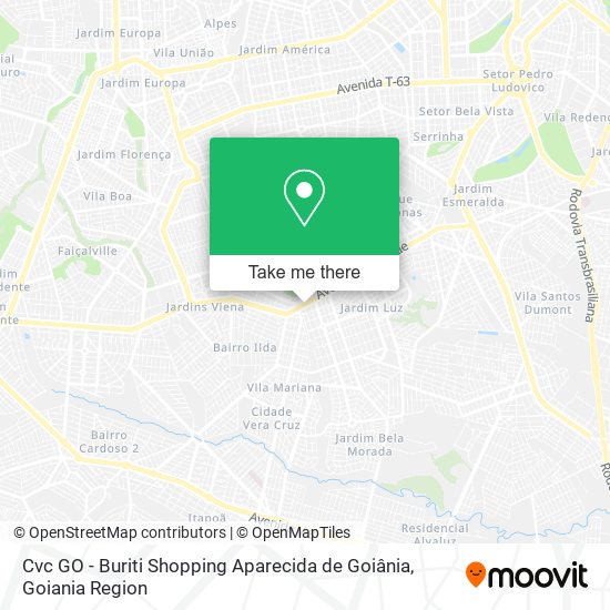 Cvc GO - Buriti Shopping Aparecida de Goiânia map