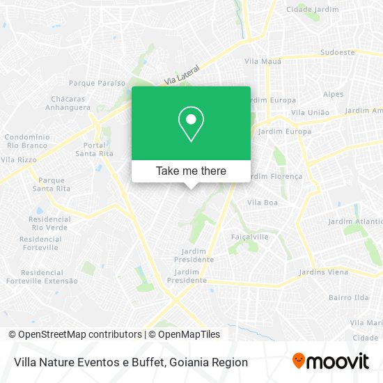 Mapa Villa Nature Eventos e Buffet