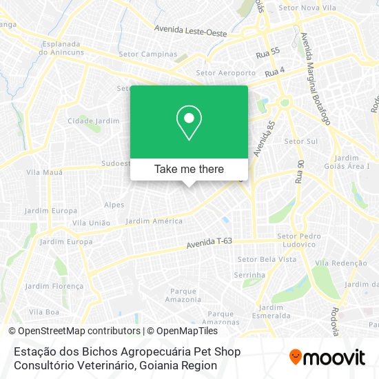 Estação dos Bichos Agropecuária Pet Shop Consultório Veterinário map