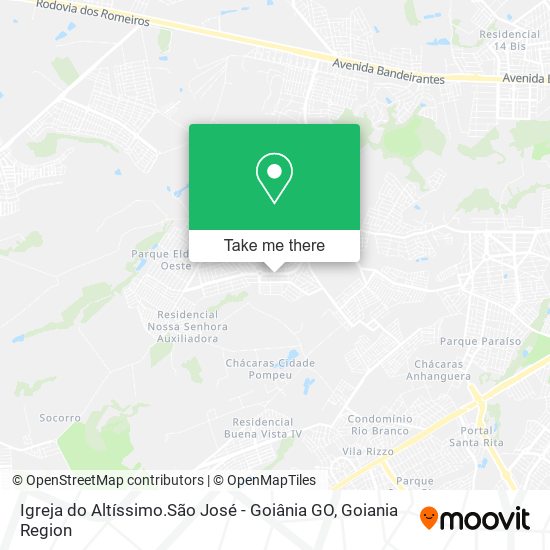 Mapa Igreja do Altíssimo.São José - Goiânia GO