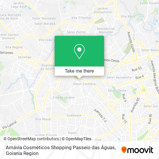 Mapa Amávia Cosméticos Shopping Passeio das Águas