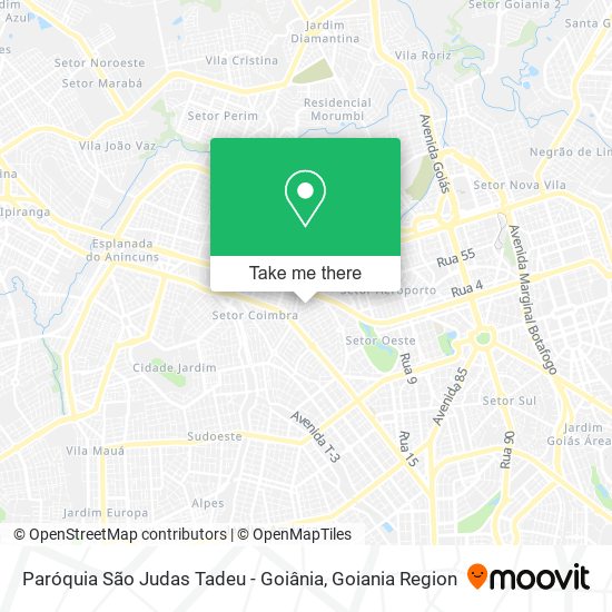 Mapa Paróquia São Judas Tadeu - Goiânia