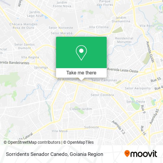Sorridents Senador Canedo map