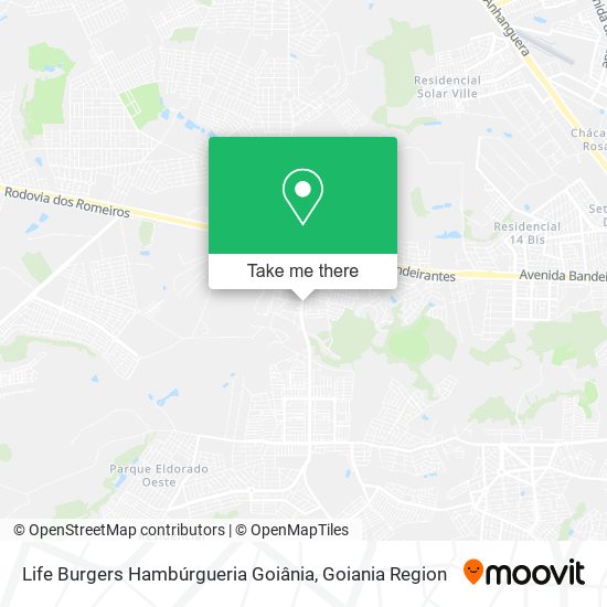 Mapa Life Burgers Hambúrgueria Goiânia