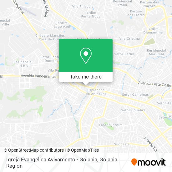 Mapa Igreja Evangélica Avivamento - Goiânia