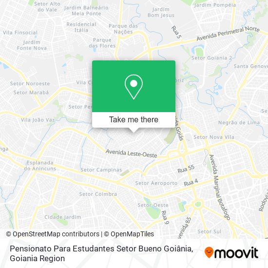 Mapa Pensionato Para Estudantes Setor Bueno Goiânia