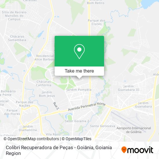 Mapa Colibri Recuperadora de Peças - Goiânia