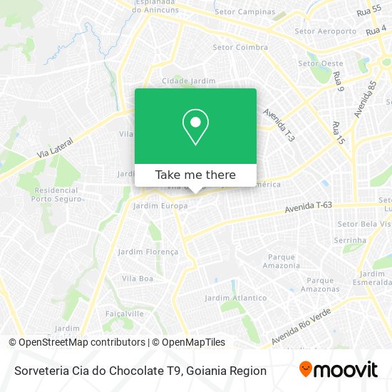 Sorveteria Cia do Chocolate T9 map