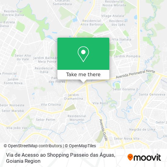 Via de Acesso ao Shopping Passeio das Águas map