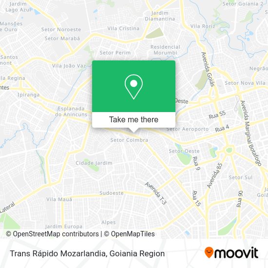 Trans Rápido Mozarlandia map