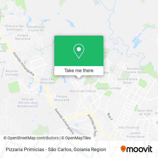 Mapa Pizzaria Primicias - São Carlos