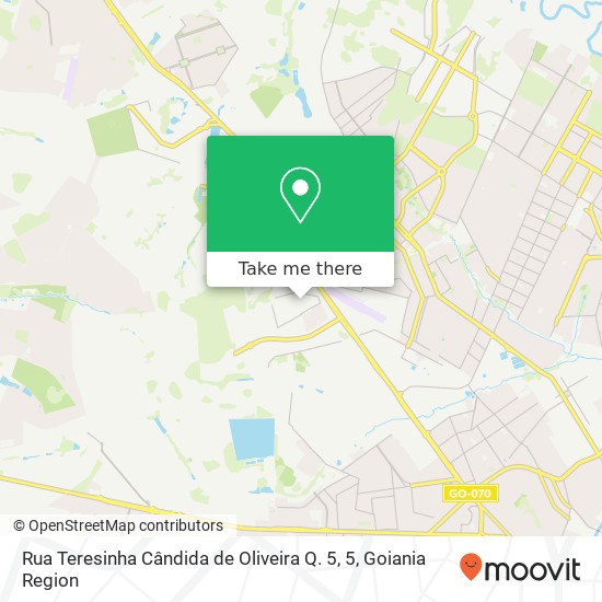 Mapa Rua Teresinha Cândida de Oliveira Q. 5, 5, Chácaras São Joaquim Goiânia-GO