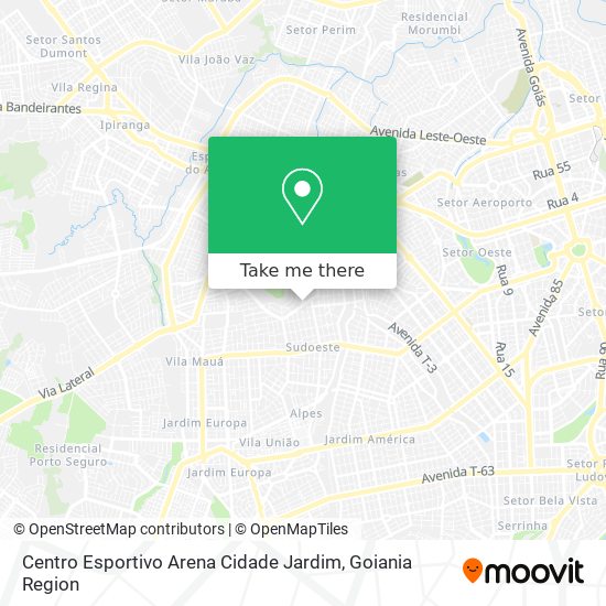 Centro Esportivo Arena Cidade Jardim map