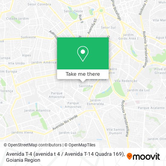 Mapa Avenida T-4 (avenida t 4 / Avenida T-14 Quadra 169)