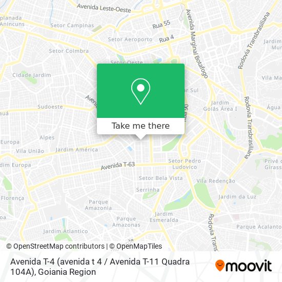 Mapa Avenida T-4 (avenida t 4 / Avenida T-11 Quadra 104A)