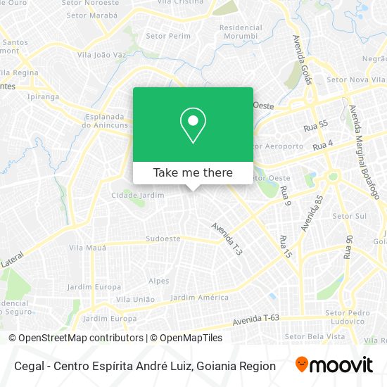 Mapa Cegal - Centro Espírita André Luiz