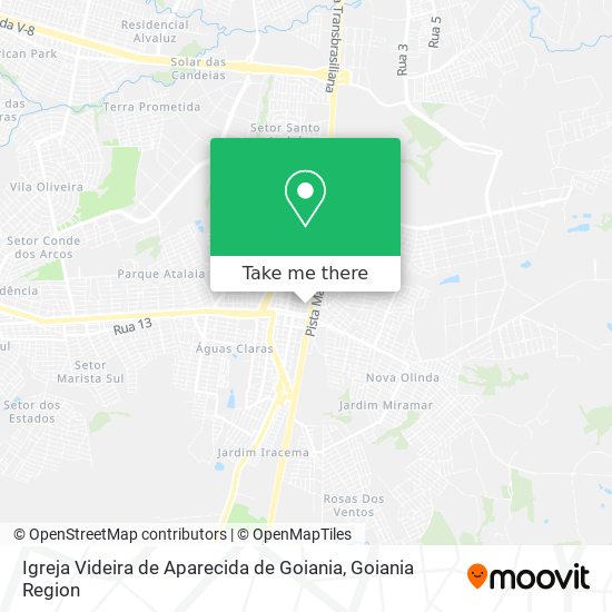 Igreja Videira de Aparecida de Goiania map