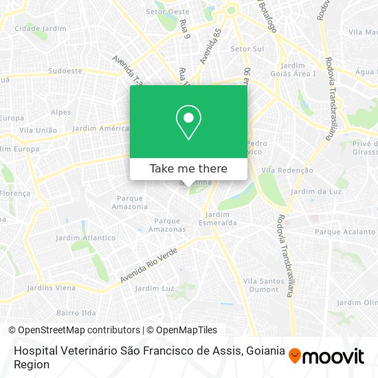 Mapa Hospital Veterinário São Francisco de Assis