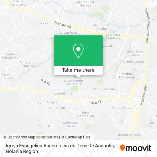 Mapa Igreja Evangelica Assembleia de Deus de Anapolis