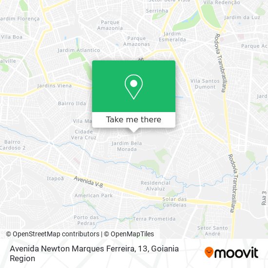 Mapa Avenida Newton Marques Ferreira, 13