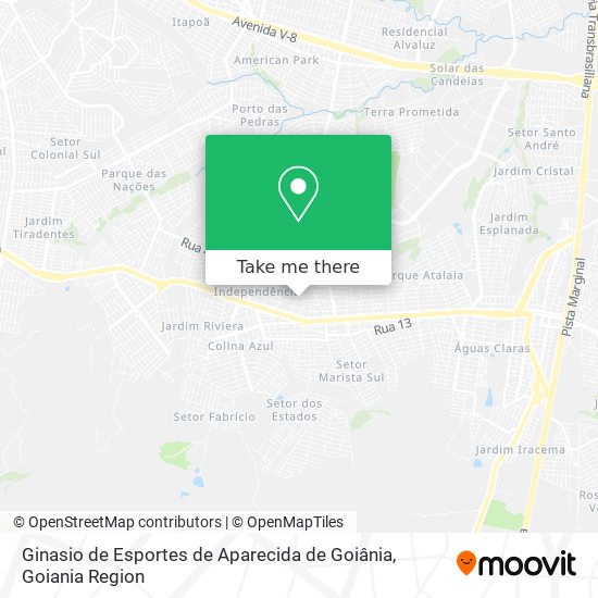 Ginasio de Esportes  de Aparecida de Goiânia map