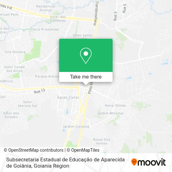 Subsecretaria Estadual de Educação de Aparecida de Goiânia map