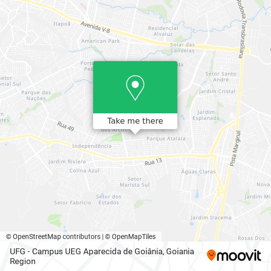 Mapa UFG - Campus UEG Aparecida de Goiânia