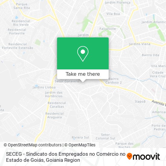 Mapa SECEG - Sindicato dos Empregados no Comércio no Estado de Goiás