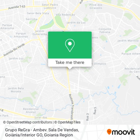 Grupo ReGra - Ambev. Sala De Vendas, Goiània / Interior GO map