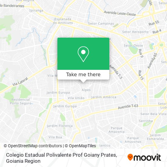 Mapa Colegio Estadual Polivalente Prof Goiany Prates