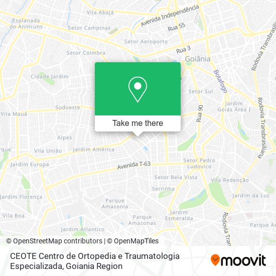 Mapa CEOTE Centro de Ortopedia e Traumatologia Especializada