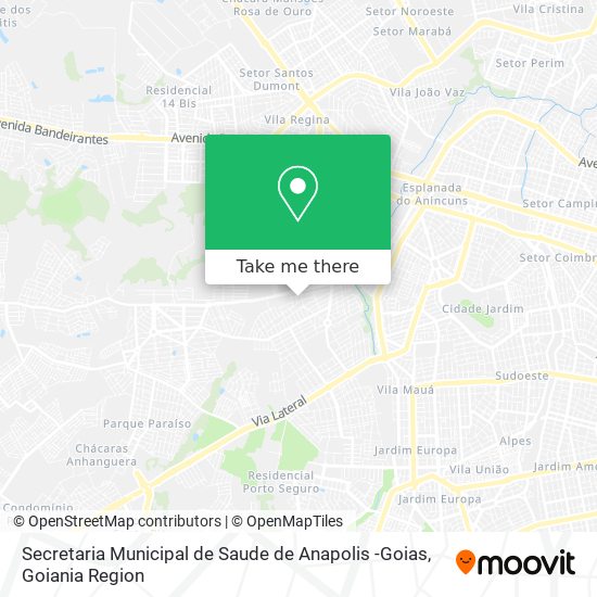 Secretaria Municipal de Saude de Anapolis -Goias map