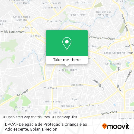 Mapa DPCA - Delegacia de Proteção a Criança e ao Adolescente