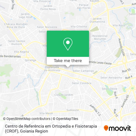 Mapa Centro de Referência em Ortopedia e Fisioterapia (CROF)