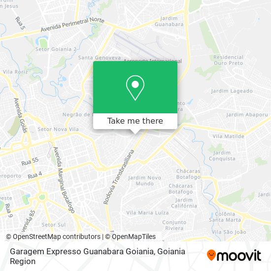 Mapa Garagem Expresso Guanabara Goiania