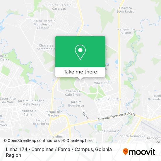 Linha 174 - Campinas / Fama / Campus map