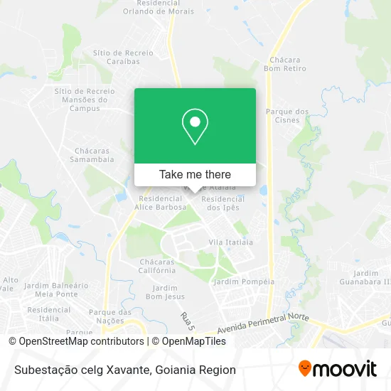 Subestação celg Xavante map
