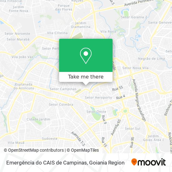 Emergência do CAIS de Campinas map