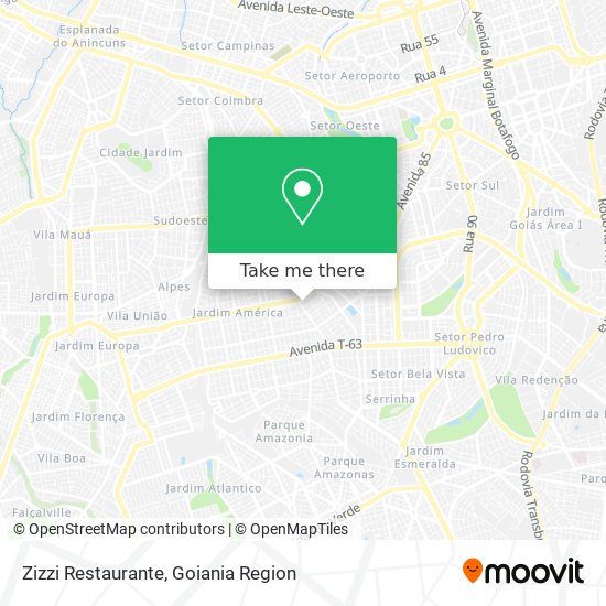 Mapa Zizzi Restaurante