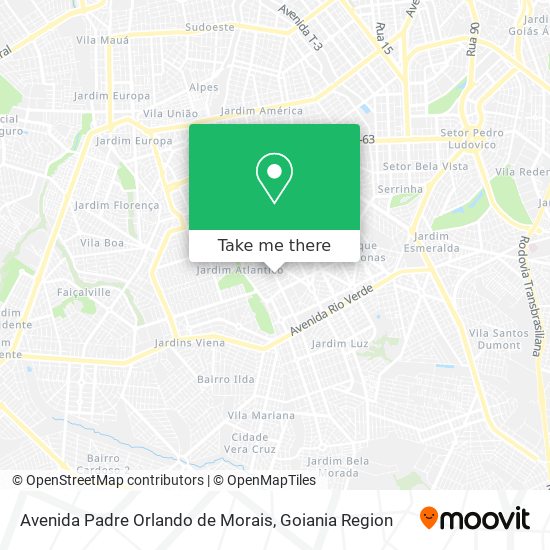 Mapa Avenida Padre Orlando de Morais