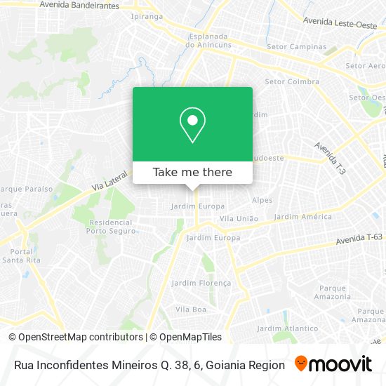 Mapa Rua Inconfidentes Mineiros Q. 38, 6