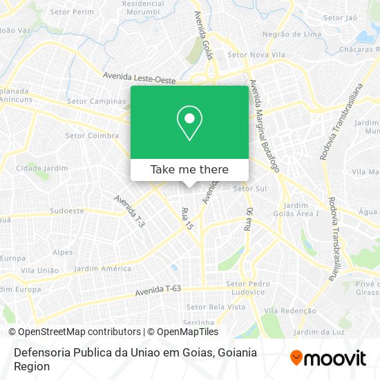 Defensoria Publica da Uniao em Goias map