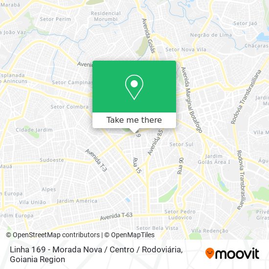 Linha 169 - Morada Nova / Centro / Rodoviária map