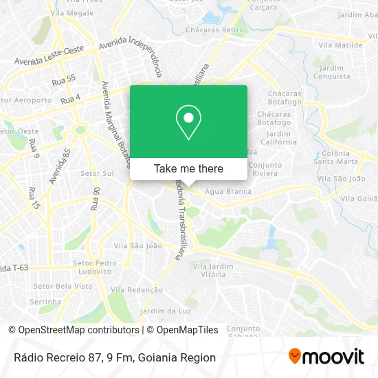 Rádio Recreio 87, 9 Fm map